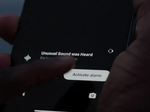 A phone showing an unusual sound alert